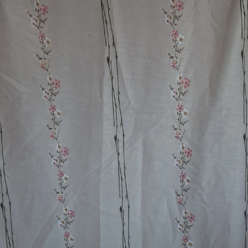 Tan Pink Floral Shower Curtain